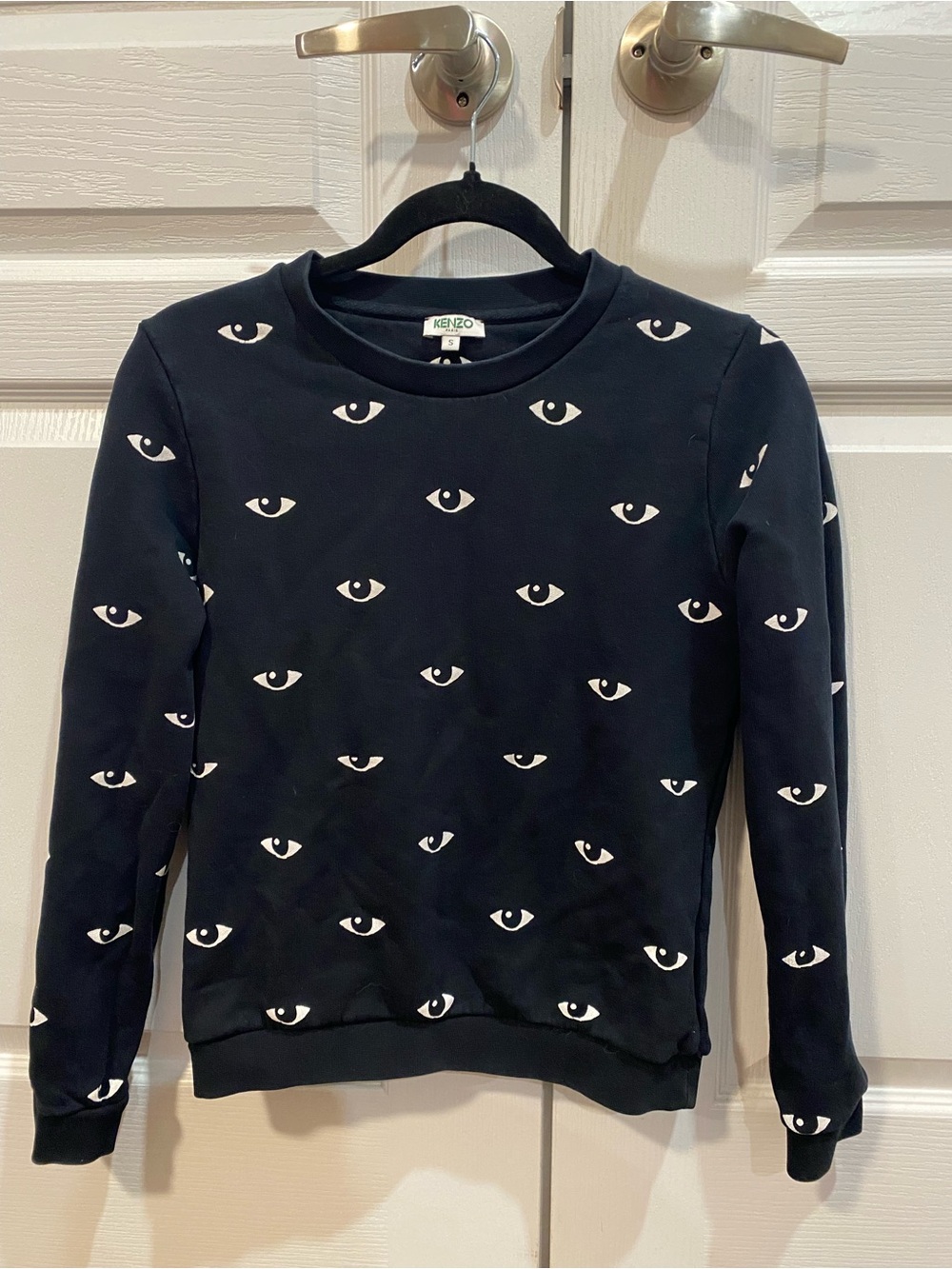 Kenzo Black Sweatshirt with White Eye Motif